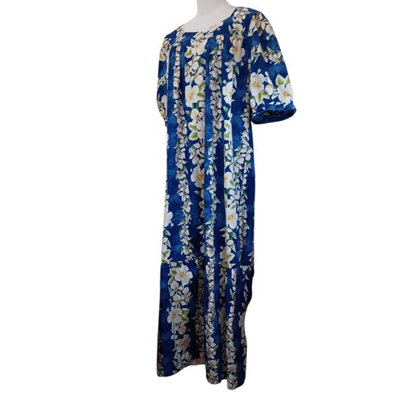 Vintage ROYAL CREATIONS Hawaiian Maxi Dress XL MuuMuu Kaftan Floral‎ Hibiscus - Picture 13 of 14